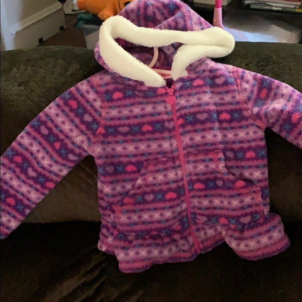 12 month baby girl soft warm jacket with hood